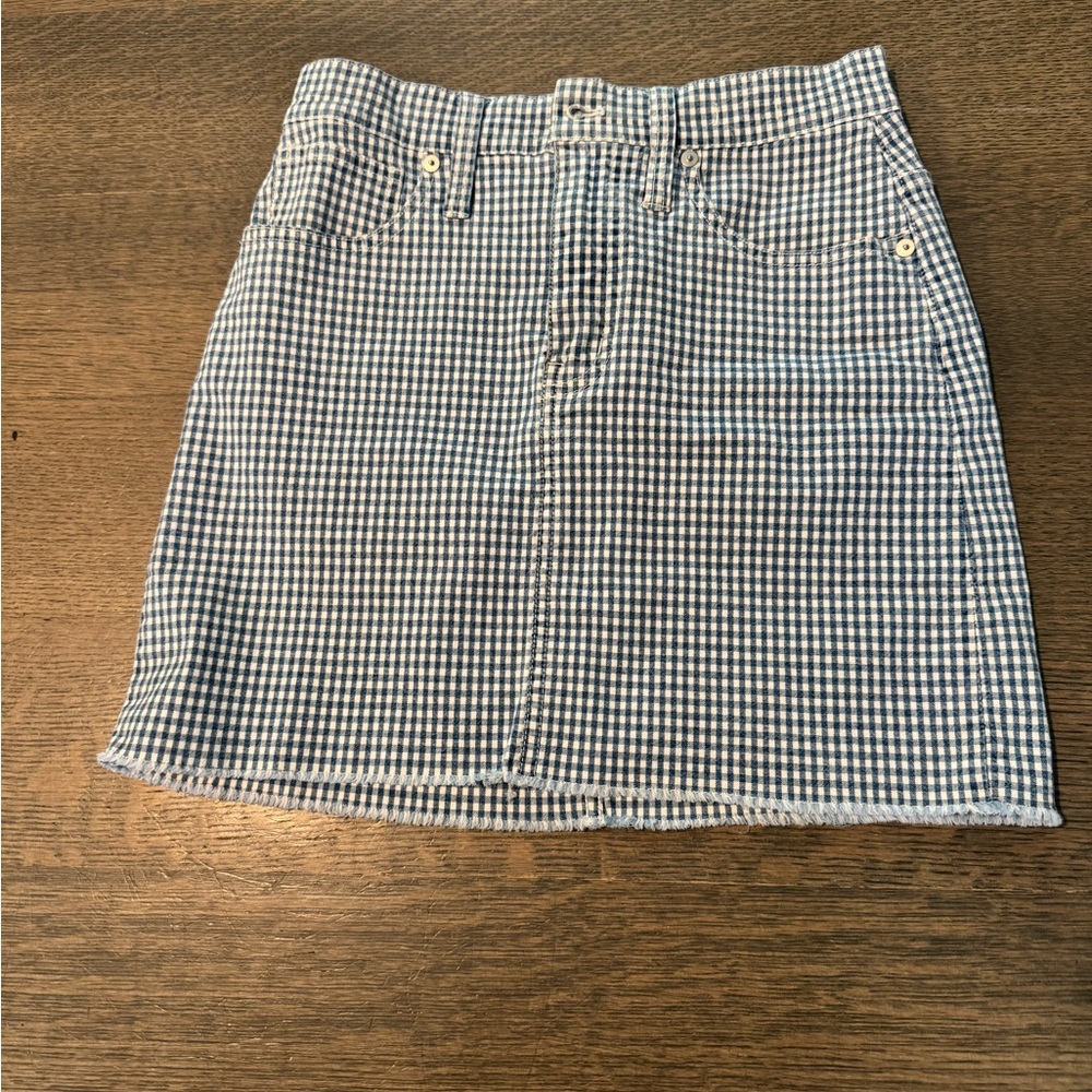 Madewell Blue Gingham Women's Skirt
